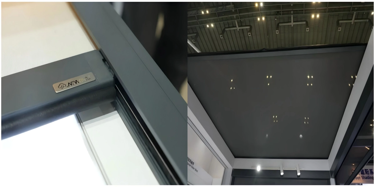 NewHoo smart canopy systems displayed at the Shenzhen Home Furnishing Expo 2026
